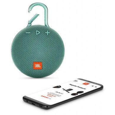 Портативна колонка JBL Clip 3 Teal (JBLCLIP3TEAL)