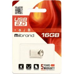 USB флеш накопичувач Mibrand 16GB Hawk Silver USB 2.0 (MI2.0 / HA16M1S)