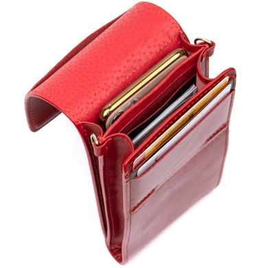 Женская кожаная сумка-кошелек GRANDE PELLE 11441 Красный Новинка 2022