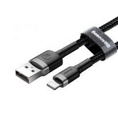 Дата кабель USB 2.0 AM to Lightning 1.0m Cafule 2.4A gray + black Baseus (CALKLF-BG1)