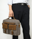 Сумка-портфель мужская текстильная с кожаными вставками Vintage 20001 Cерая Новинка 2022