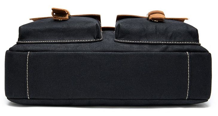 Сумка-портфель мужская текстильная с кожаными вставками Vintage 20002 Черная Новинка 2022