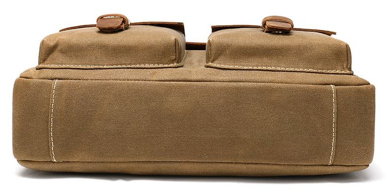 Сумка-портфель мужская текстильная с кожаными вставками Vintage 20003 Рыжая Новинка 2022