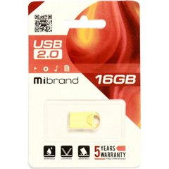 USB флеш накопичувач Mibrand 16GB Hawk Gold USB 2.0 (MI2.0 / HA16M1G)