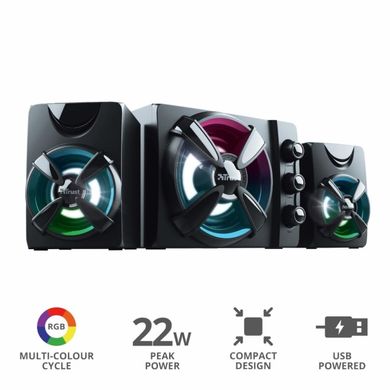 Акустическая система Trust Ziva RGB Black (23644)