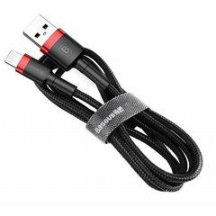 Дата кабель USB 2.0 AM to Lightning 0.5m Cafule 2.4A red + black Baseus (CALKLF-A19)
