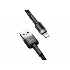 Дата кабель USB 2.0 AM to Lightning 0.5m Cafule 2.4A grey + black Baseus (CALKLF-AG1)