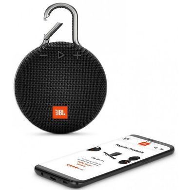 Портативна колонка JBL Clip 3 Black (JBLCLIP3BLK)